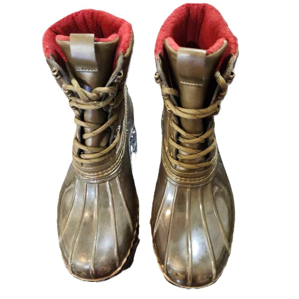 Tommy Hilfiger Duck Boots, Women's, Sz. 8M, Brown, Lace Up, 3/4" Heel, Round Toe